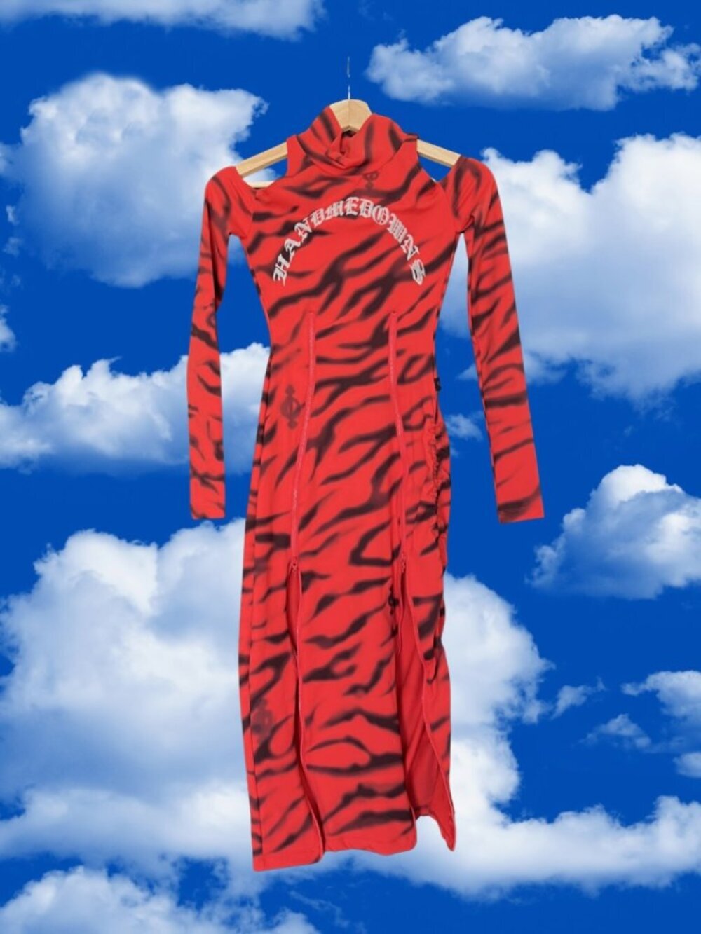 SKOOT Apparel Handmedowns Dress Tiger Print Long Sleeve Size XS-S NWOT MSRP $350